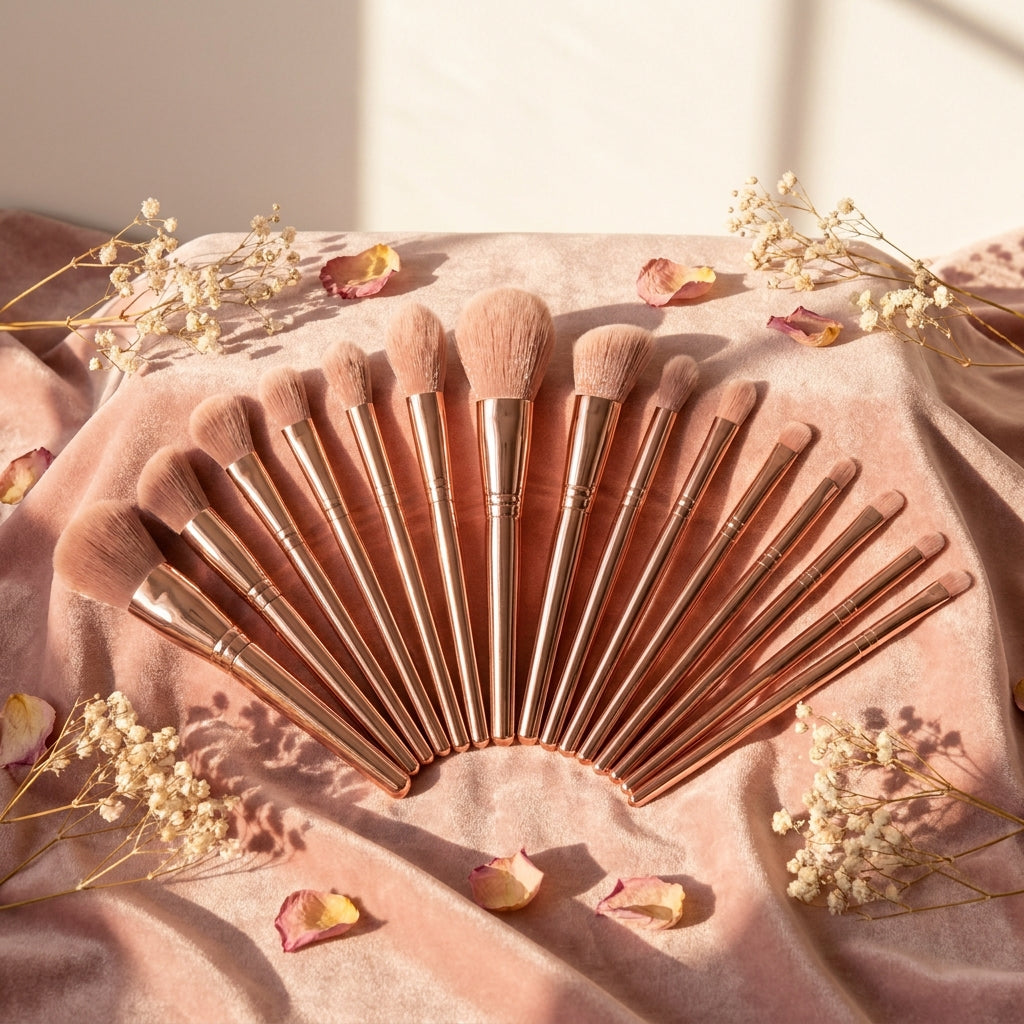 The Lumière Brush Collection — 15pc Rose Gold Set